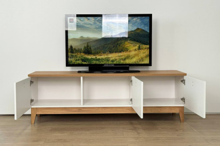 Тумба 2 Хюгге белое дерево/дуб крафт золотой/белый матовый Тумба 2 Хюгге белое дерево/дуб крафт золотой/белый матовый