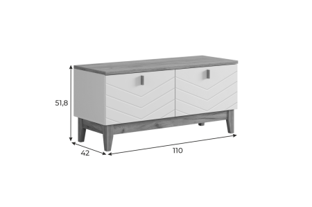 Тумба  Хюгге белое дерево/дуб крафт золотой/белый матовый Тумба  Хюгге белое дерево/дуб крафт золотой/белый матовый