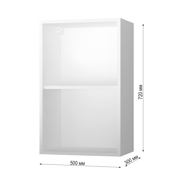НОВА  Корпус шкафа настенного 1-но дверного 500 / Белый НОВА  Корпус шкафа настенного 1-но дверного 500 / Белый