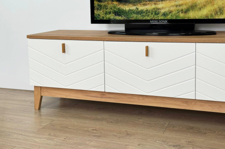 Тумба 2 Хюгге белое дерево/дуб крафт золотой/белый матовый Тумба 2 Хюгге белое дерево/дуб крафт золотой/белый матовый