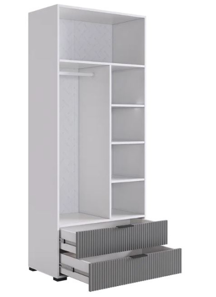 Зефир Шкаф двухдверный 120.01/белое дерево/серый (эмаль)