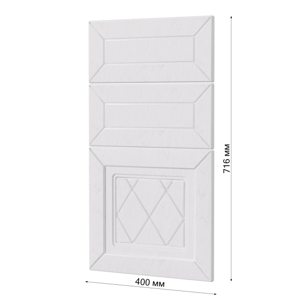 Фасад РОМБ белый 3 ящика 400 Фасад РОМБ белый 3 ящика 400