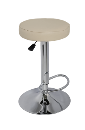 Стул барный БМ-01.04 кожа /перламутр беж 305-03/ХРОМ/