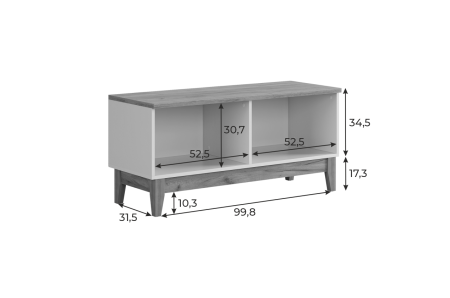 Тумба  Хюгге белое дерево/дуб крафт золотой/белый матовый Тумба  Хюгге белое дерево/дуб крафт золотой/белый матовый