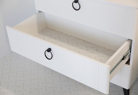 Ева Комод 3ящ/Белое дерево/Белый матовый