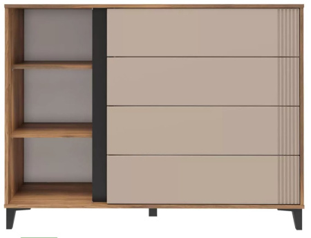 Комод Богемия Дуб борокко/Бежевый