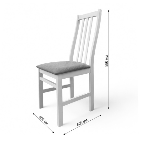 Стул Соло белая эмаль, сиденье Рогожка 41/150 (Серый)