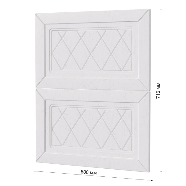 Фасад РОМБ белый 2 ящика 600 Фасад РОМБ белый 2 ящика 600