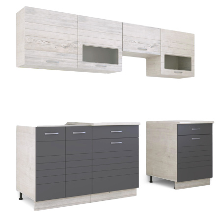 Кухня РУМБА №5/1  Ясень/Графит