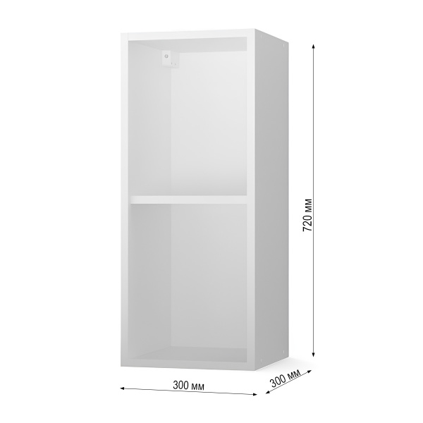 НОВА  Корпус шкафа настенного 1-но дверного 300 / Белый НОВА  Корпус шкафа настенного 1-но дверного 300 / Белый