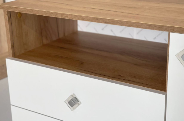 Форсаж Комод (дуб крафт золотой/белый)/без принта