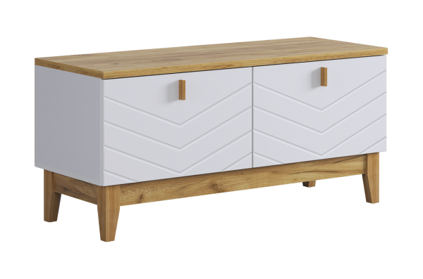 Тумба  Хюгге белое дерево/дуб крафт золотой/белый матовый Тумба  Хюгге белое дерево/дуб крафт золотой/белый матовый