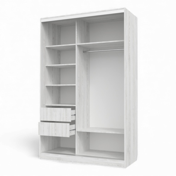 Шкаф-купе БН-61 2дв с ящ.140х60х220 Сосна лофт/хром