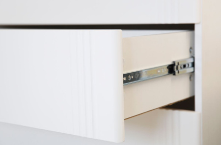 Ева Шкаф 1 дв + 2ящ/101.01/Белое дерево/Белый матовый