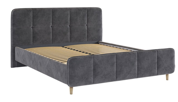 Кровать Грета 1600*2000 с основанием Грей алькантара 