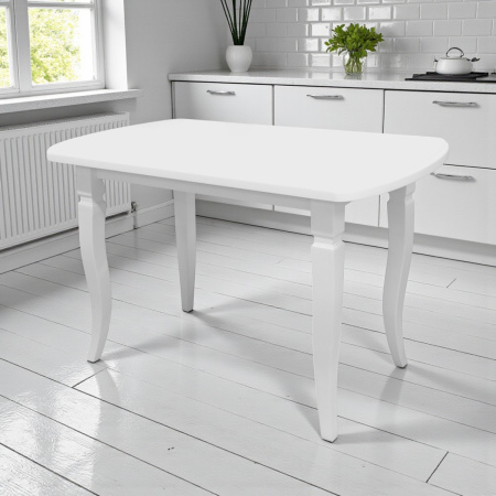 Стол СК 120*70*75,полуовал /белая эмаль/Ножка №5 