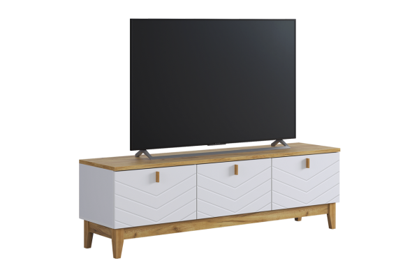 Тумба 2 Хюгге белое дерево/дуб крафт золотой/белый матовый Тумба 2 Хюгге белое дерево/дуб крафт золотой/белый матовый