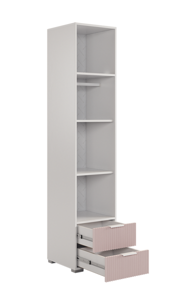 Зефир Шкаф однодверный с ящ 107.01 (белое дерево/пудра розовая (эмаль)