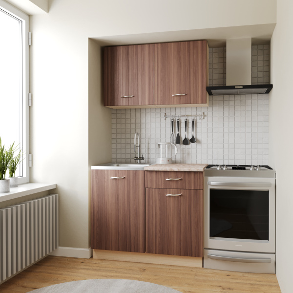 Кухонный гарнитур Даша 1,0м столещник мрамор аргентина