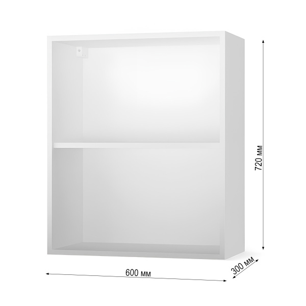 НОВА  Корпус шкафа настенного 2-х дверного 600 / Белый НОВА  Корпус шкафа настенного 2-х дверного 600 / Белый