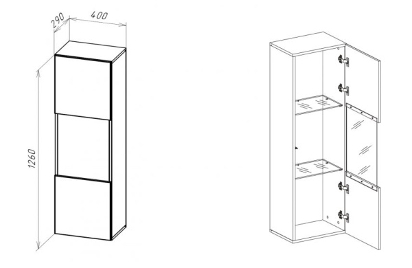 Шкаф навесной POINT ТИП-22