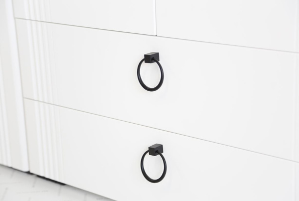 Ева Шкаф 2 дв + 2ящ/103.01/Белое дерево/Белый матовый