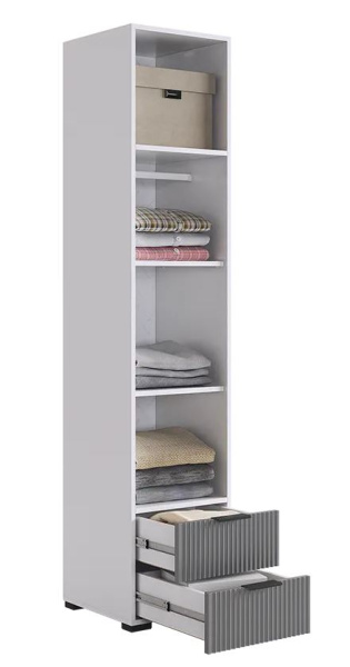 Зефир Шкаф однодверный с ящ 107.01 (белое дерево/серый (эмаль)/