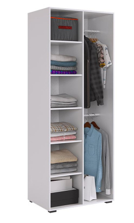 Ева Шкаф 2 дв/104.01/Белое дерево/Белый матовый