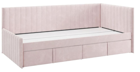 Кровать Твикс (Тахта)  с ящиками 90х200 нежно-розовый