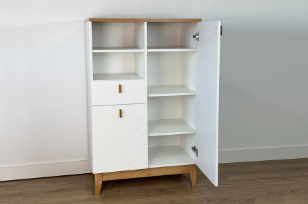 Комод 2 Хюгге белое дерево/дуб крафт золотой/белый матовый Комод 2 Хюгге белое дерево/дуб крафт золотой/белый матовый