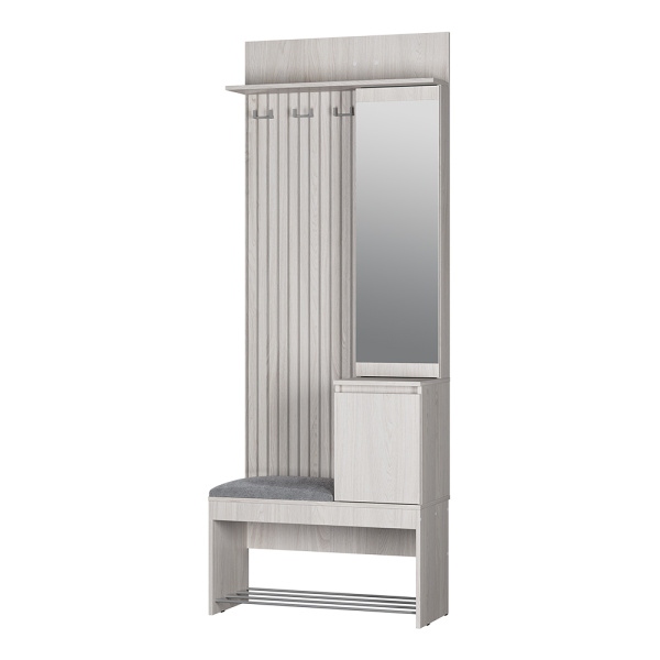 Прихожая Лама ПР-07 ясень белый/хром