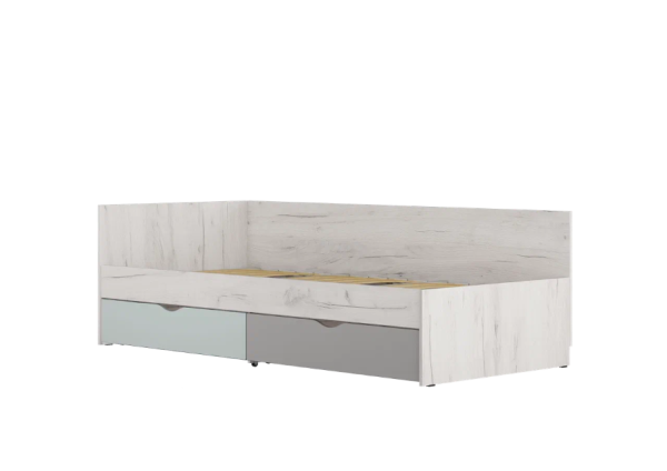 МИКС Кровать Кр-55 с ящ Кэмпион/ Калатея/ корпус Дуб Крафт Белый